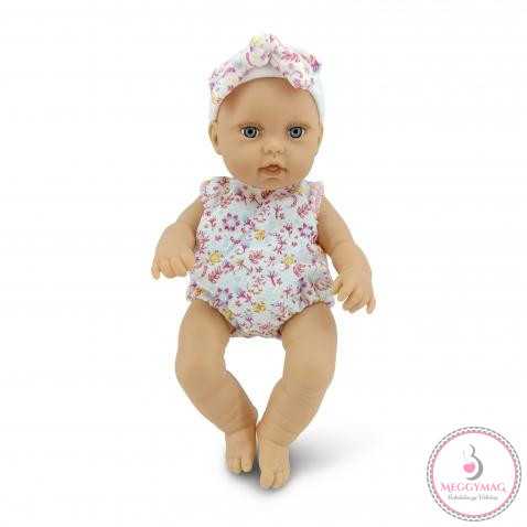 BABA 30cm  újszülött maciruhában kisnyuszival PINK