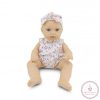 BABA 30cm  újszülött maciruhában kisnyuszival PINK