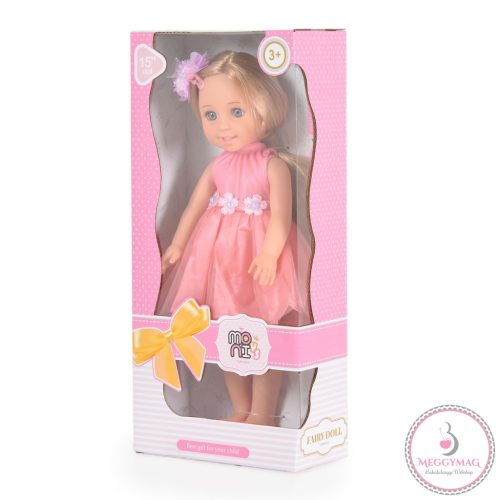 Moni BABA 38 cm-es hajasbaba, szőke, fésűvel, masnival BARACK KÉSZLETEN A BOLTBAN! 