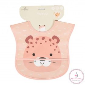 MOODY előke, zsebes, tépőzáras, leopárd PINK