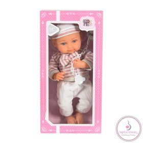 Moni Toys BABA 36cm csíkos szett cumival RÓZSA
