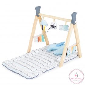   JÁTSZÓSZŐNYEG plüss, fa játékhíddal, összecsukható Sahara SZÖGLETES, KÉSZLETEN A BOLTBAN!