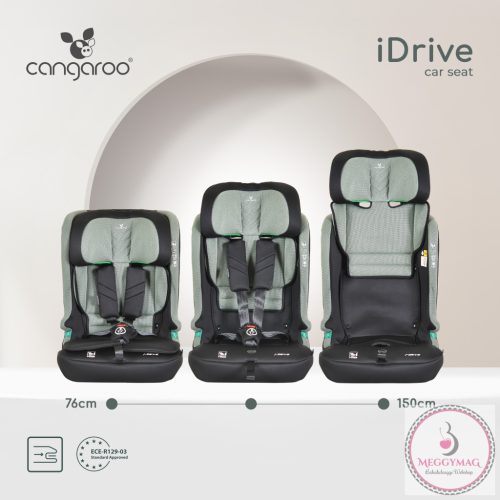 iDRIVE autós ülés 76-150cm TWILL ZÖLD