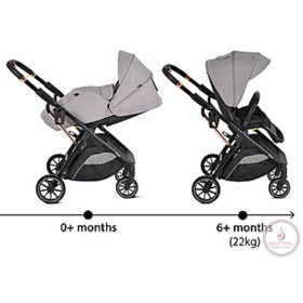   BINGO babakocsi 22kg-ig, sport vázzal, összecsukható 2 irányban STEEL/EZÜSTSZÜRKE