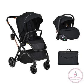   BINGO babakocsi SZETT újszülött kortól 22kg-ig 2in1 sport+váz+hordozó ANTRACIT