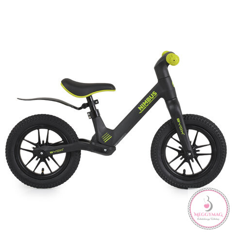 NIMBUS futóbicikli 12es fújható, világító kerekekkel FEKETE