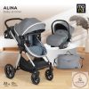ALINA 2IN1 babakocsi SZETT átalakítható babakocsi+autós hordozó TITANIUM SZÜRKE