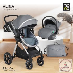   ALINA 2IN1 babakocsi SZETT átalakítható babakocsi+autós hordozó TITANIUM SZÜRKE