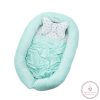 Berrybaby Babafészek szett - Menta minky - fehér csillagos 
