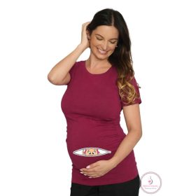 Kismama póló Kukucskálós bordó XXXL