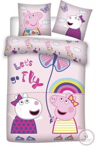 Peppa malac Let's Fly gyerek ágyneműhuzat 100×140cm, 40×45 cm