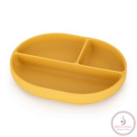   PETITE&MARS Szilikon osztott tányér, ovális Take&Match Intense Ochre 6m+