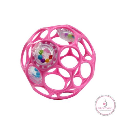 OBALL játék RATTLE 10cm dark pink 0hó+