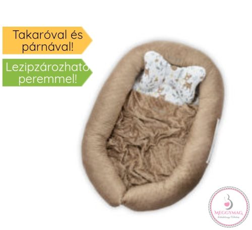 Berrybaby Babafészek szett - Mocca minky - Forest