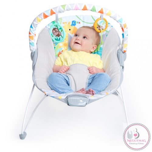 BRIGHT STARTS Rezgő pihenőszék Safari Fun™ 0hó+ 9 kg-ig, KÉSZLETEN A BOLTBAN!