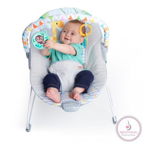 BRIGHT STARTS Rezgő pihenőszék Safari Fun™ 0hó+ 9 kg-ig, KÉSZLETEN A BOLTBAN!