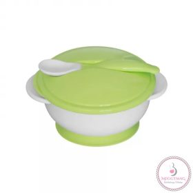Baby care etető tál + kanál zöld 