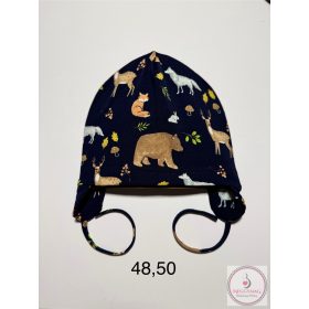 Minimanó pamut sapka Erdei állatos 48 cm  