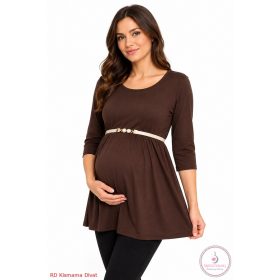 Kismama tunika csokibarna 3/4-es ujjal XL