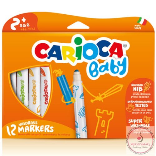 Carioca: Színes bébi filctoll 12db-os szett kimosható