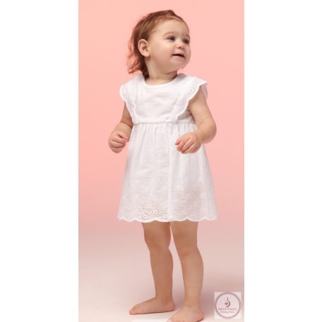 Alkalmi kislány szoknyás body, keresztelő ruha babáknak, 74-es