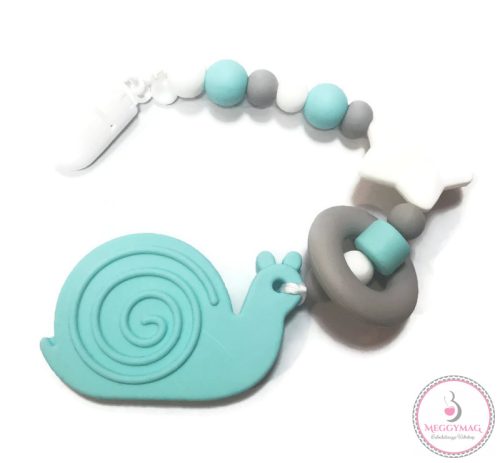 NuskyToys szilikon rágóka, menta csiga 