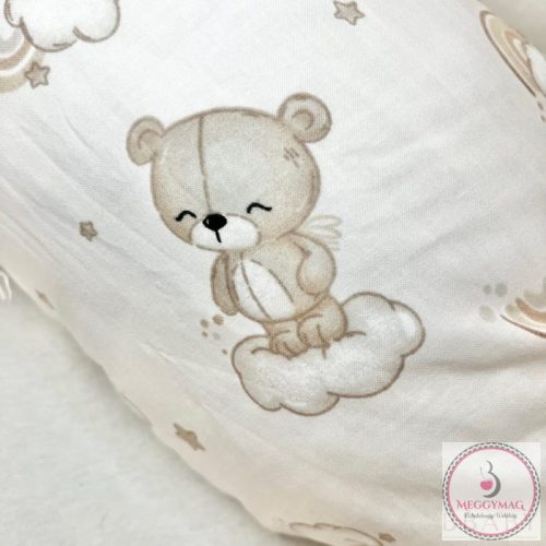 Bbaby 4 részes babaágynemű szett - Szivárványos maci bézs