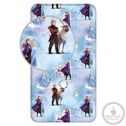 Disney Jégvarázs Blue Winter gumis lepedő 90x200 cm