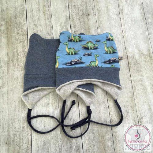 Symbyo Téli bélelt babasapka (huncutsapka), Dínótesó 44-46 cm