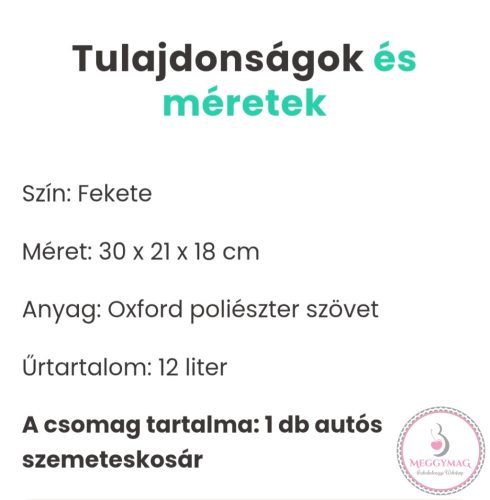 Lindalime WetWipe Max vízálló autós szemeteskosár (12 literes)
