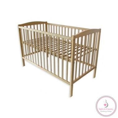 Emelhető magasságú rácsos kiságy 60x120 - fenyő, íves