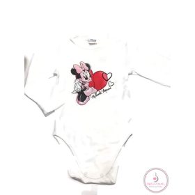 Disney Minnie szívecskés hosszú ujjú baba body, 104-es