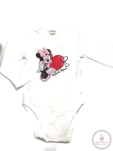 Disney Minnie szívecskés hosszú ujjú baba body, 104-es