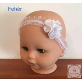 Minimanó baba fejpánt - fehér virágos 