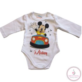 Hosszú ujjú baba body Mickey egér mintával, 56-os