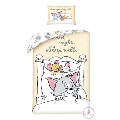 Tom és Jerry Sleep Well gyerek ágyneműhuzat 100×135cm, 40×60 cm