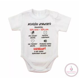 Feliratos rövid ujjú baba body, 68-as