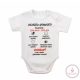 Feliratos rövid ujjú baba body, 68-as