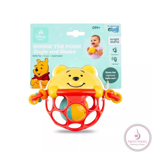BRIGHT STARTS Játék Oball csörgő Micimackó Jingle & Shake™ 0 hónapos kortól