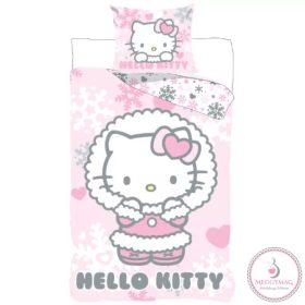   Hello Kitty Cozy Winter gyerek, ovis ágyneműhuzat 100×135 cm, 40×60 cm