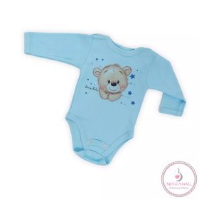   Hosszú ujjú baba body állítható mérettel - 62-68 Babakék - Teddy