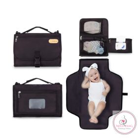   LL hordozható, vízhatlan pelenkázó alátét táska FEKETE, KÉSZLETEN A BOLTBAN!