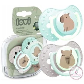   LOVI világító nyugtató cumi 6-18 hó 2 db. CapiChill Boy Capibara