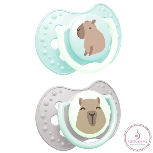 LOVI világító nyugtató cumi 6-18 hó 2 db. CapiChill Boy Capibara