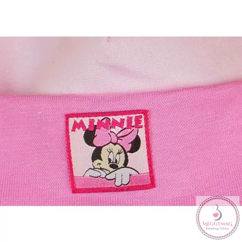 Disney Minnie fülvédős| megkötős baba sapka, 74-es