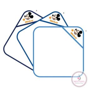   Disney Mickey egér kapucnis babatörölköző  70×70 cm Középkék