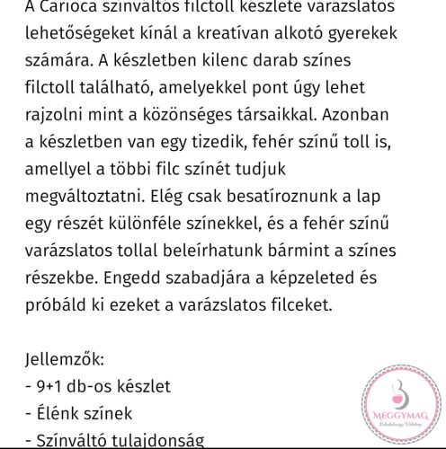 Színváltós filctoll készlet 9+1db - Carioca