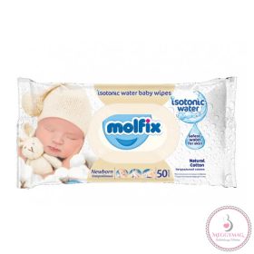   Molfix Popsitörlő Izotóniás, Newborn kupakos illatmentes sensitive (50 db/cs)