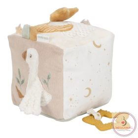   Little Dutch készségfejlesztő plüss kocka - Newborn Naturals