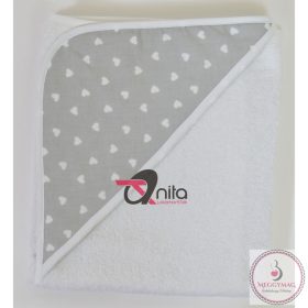 Babakifogó 80×80 cm fehér – K275 szürke szivecske 